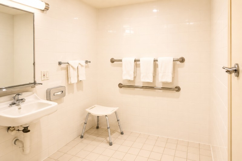 ADA accessible guest room bed configuration